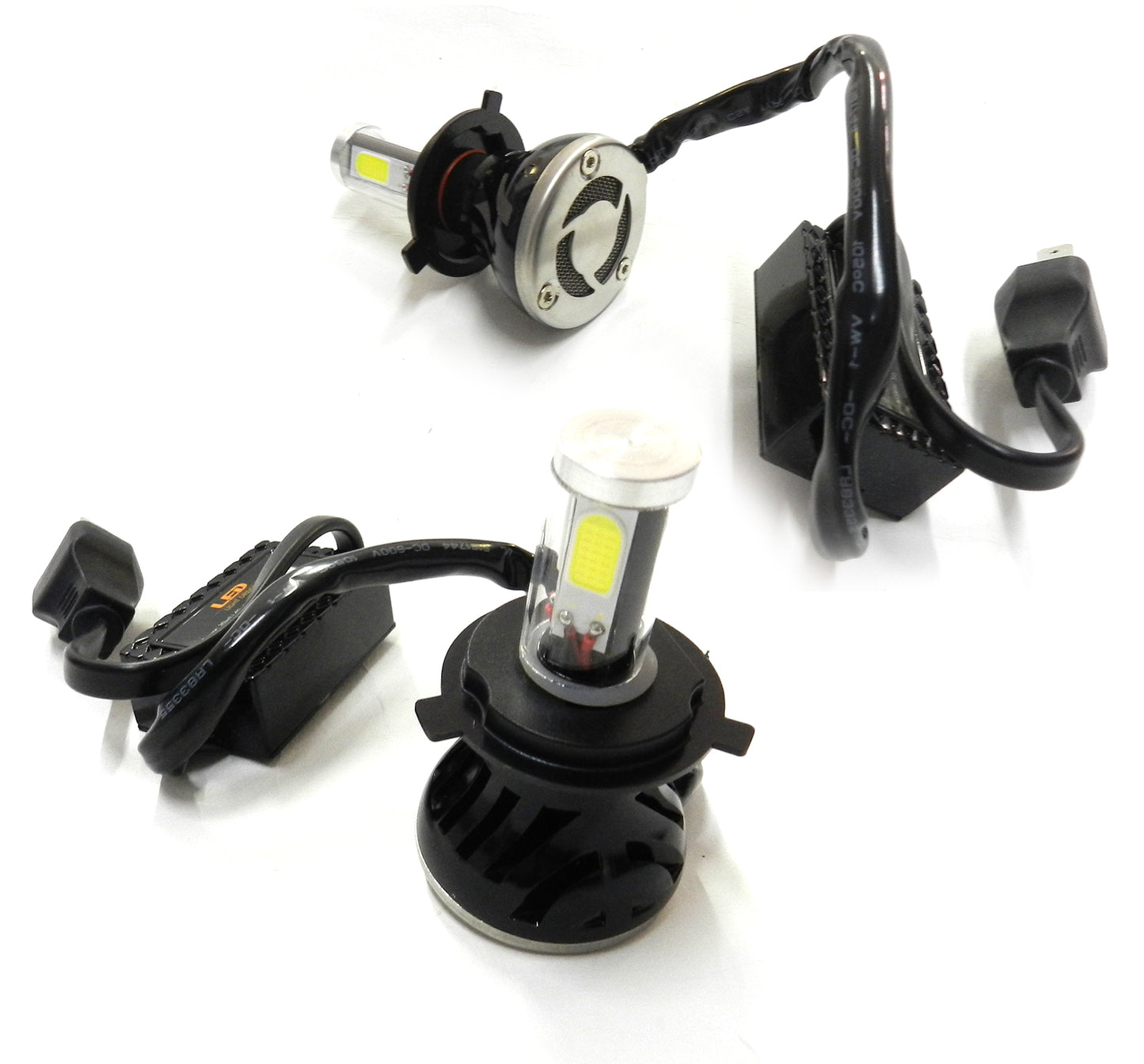 COPPIA LAMPADE FARI RICAMBIO PER AUTO 4 LED 8S H4 ALTA LUMINOSITA' BIANCO FREDDO