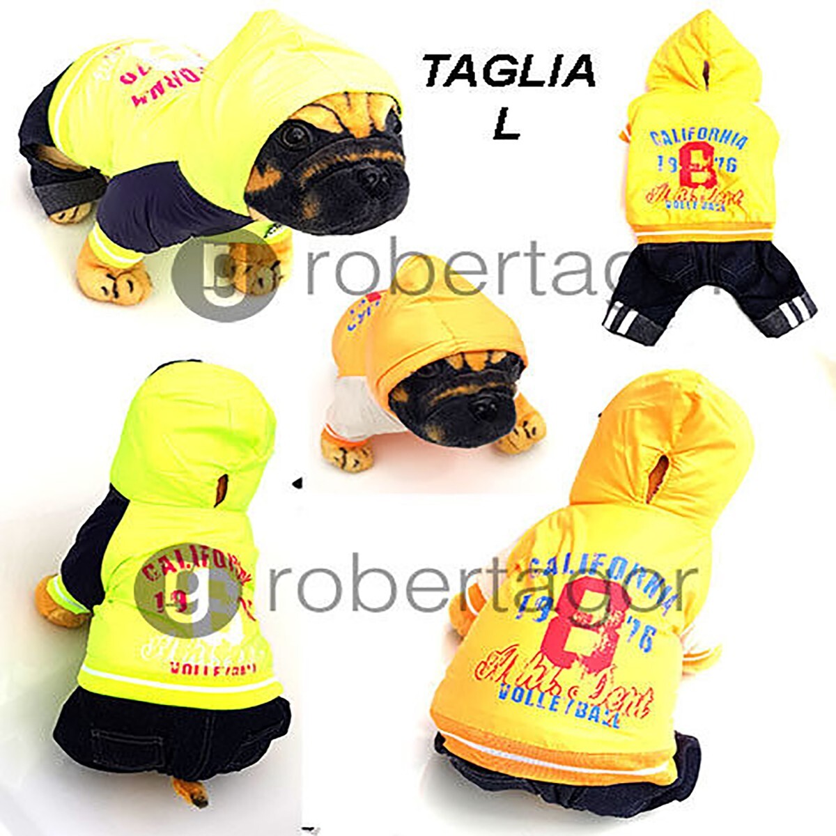 PIUMINO CALDO CANE CATARIFRANGENTE VESTITO CANI CAPPUCCIO IMPERMEABILE L