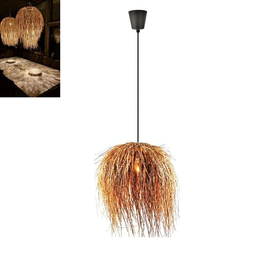 SUSPENSION RATTAN NATUREL JUTE TRESSÉ E27 PLAGE ET-31385