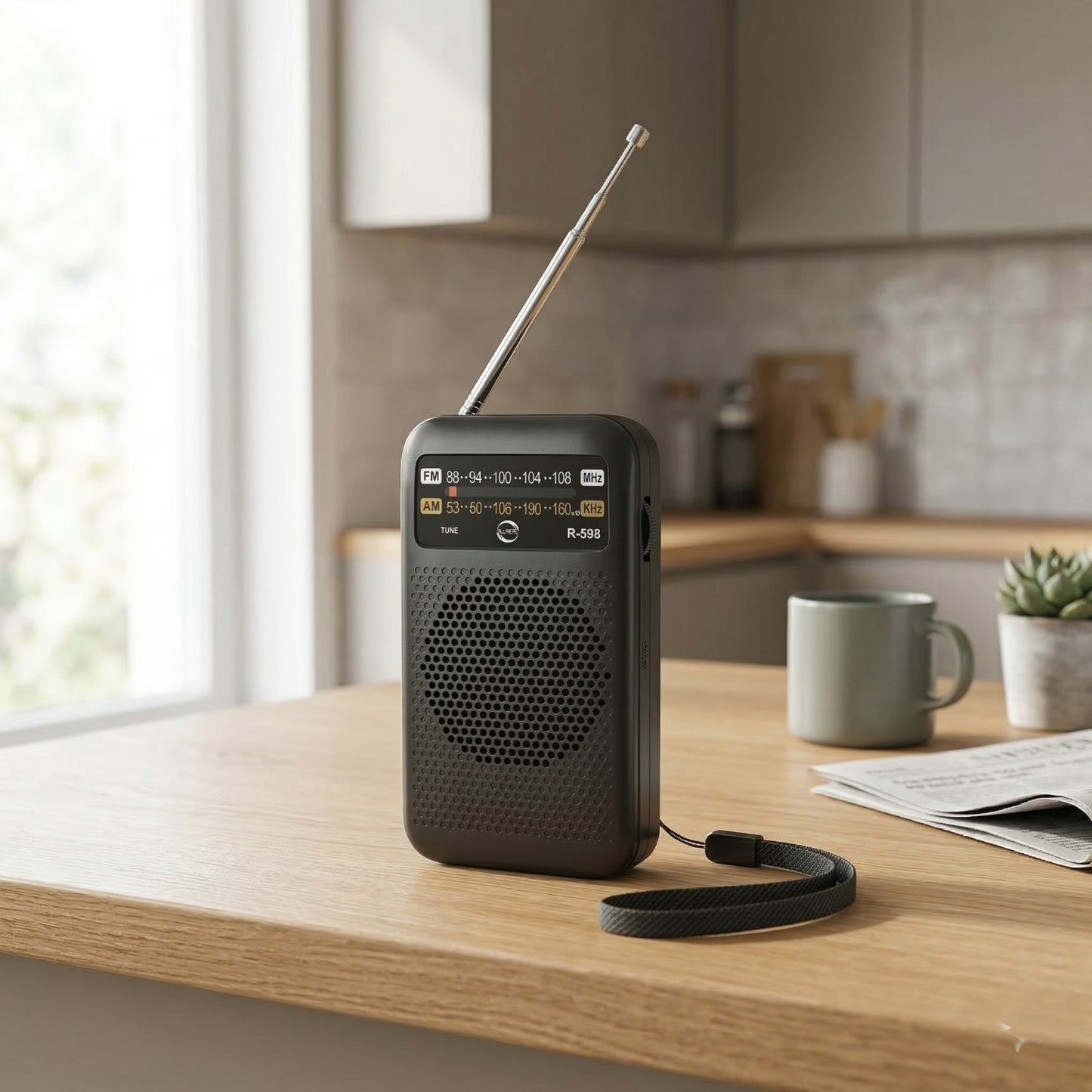 RADIO PORTATILE AM FM COMPATTA CON PRESA AURICOLARI ALTOPARLANTE AS-08120