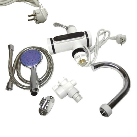 RUBINETTO ELETTRICO CALDAIA 3000W RISCALDATORE MISCELATORE ACQUA CALDA DOCCETTA