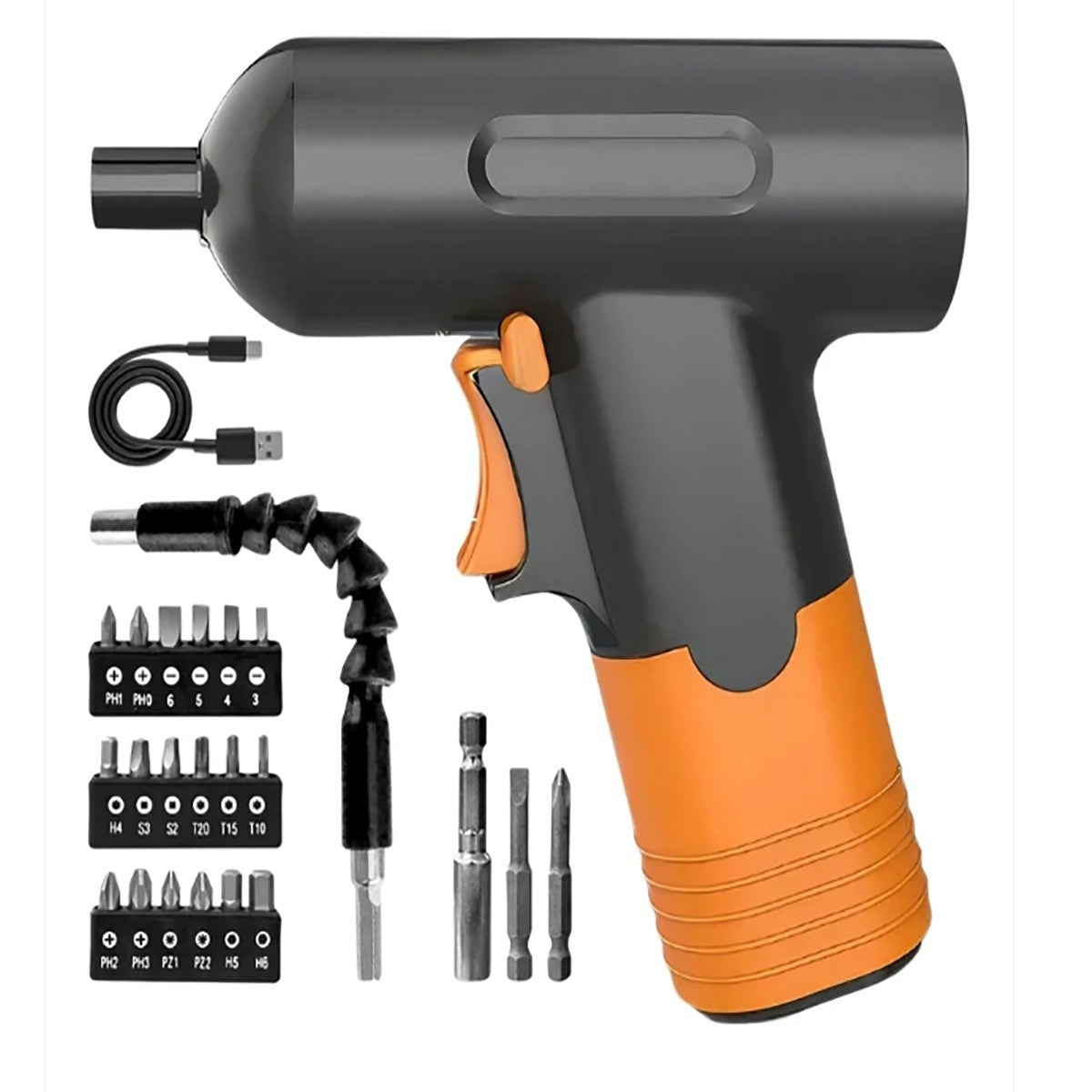 MINI TRAPANO AVVITATORE RICARICABILE CORDLESS KIT PUNTE USB CASA FAI DA TE