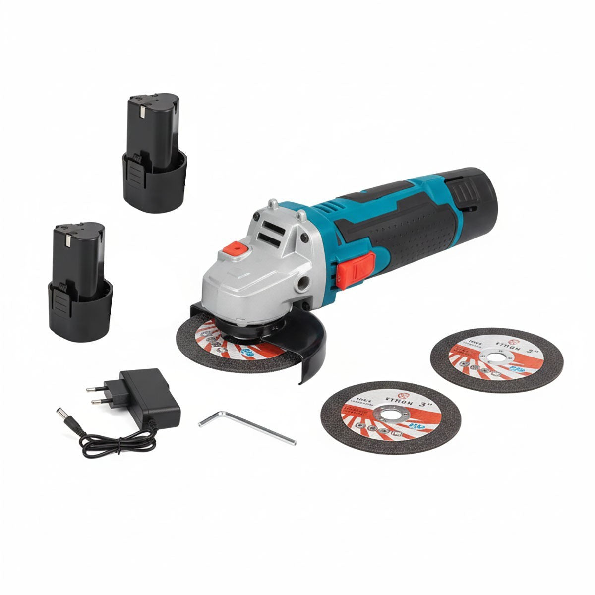 SMERIGLIATRICE ANGOLARE A BATTERIA 3 POLLICI PORTATILE 2 BATTERIE DA 24VF 08626