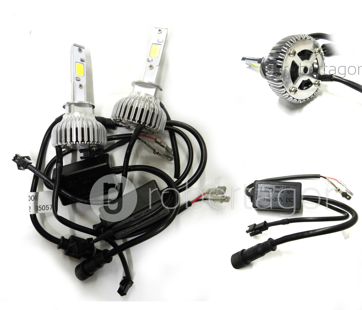 COPPIA LAMPADE FARI RICAMBIO AUTO 2 LED 6S H1 ALTA LUMINOSITA' BIANCO FREDDO 30W
