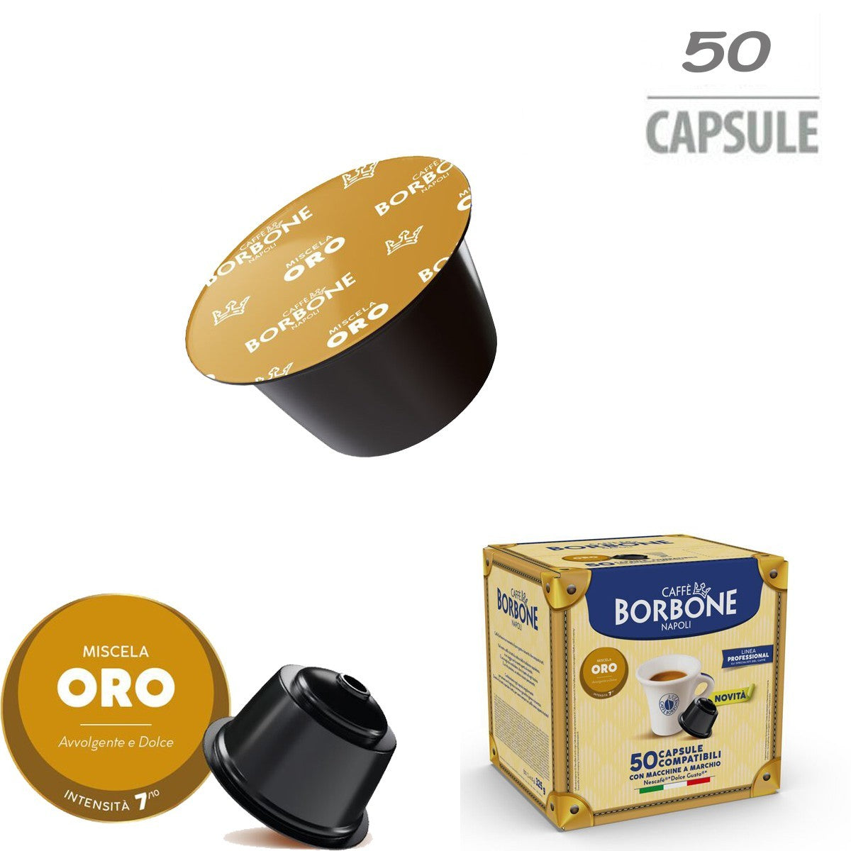 CAFFE BORBONE COMPATIBILI NESCAFÈ DOLCE GUSTO 50 CAPSULE CIALDE MISCELA ORO