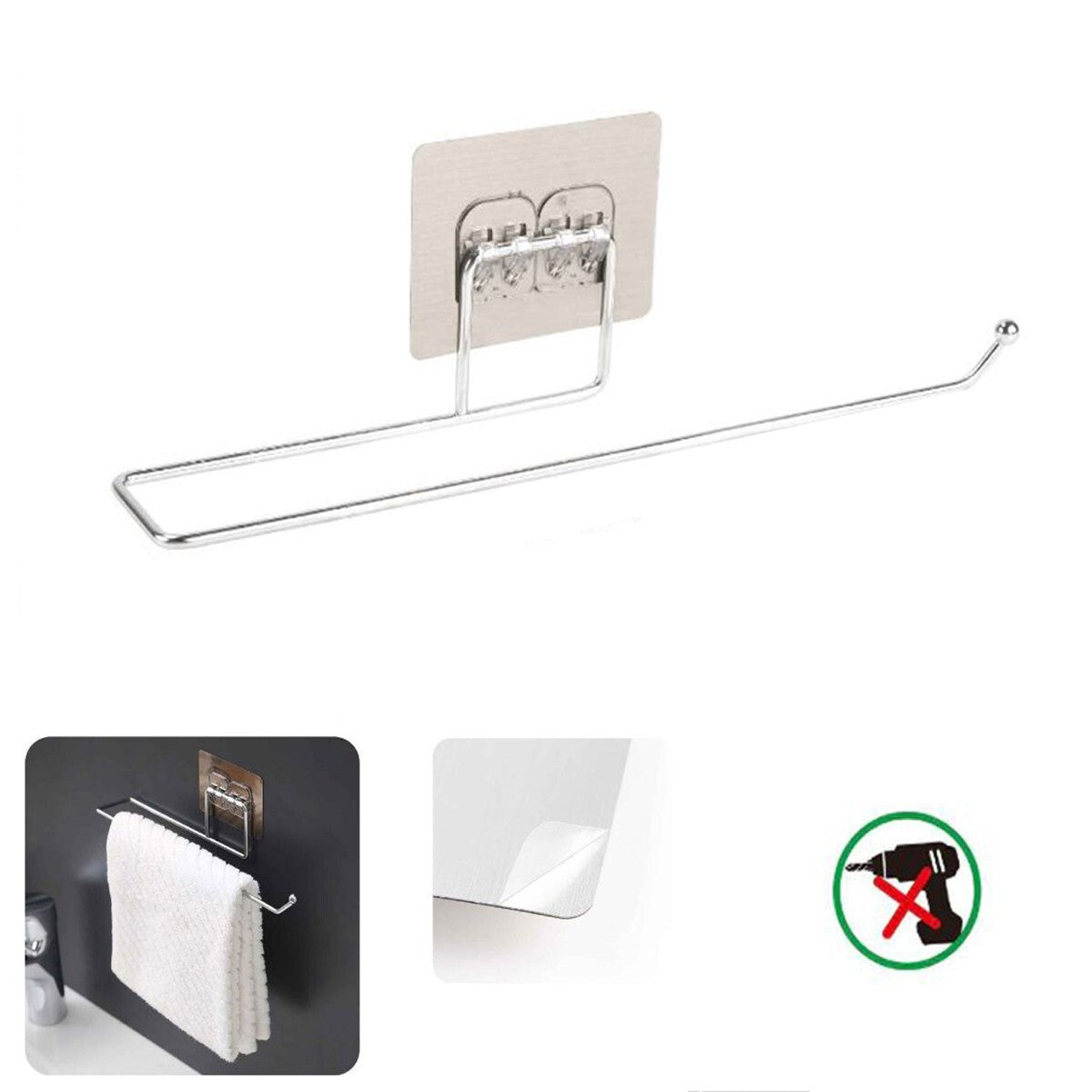 PORTA ASCIUGAMANI BAGNO PARETE SALVIETTE ARREDO CASA ADESIVO 03500