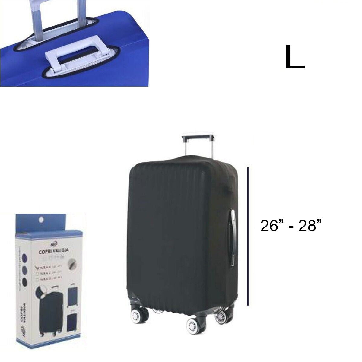 COPRI VALIGIA TROLLEY BAGAGLIO ELASTICIZZATO COPERTURA PROTEZIONE TAGLIA L