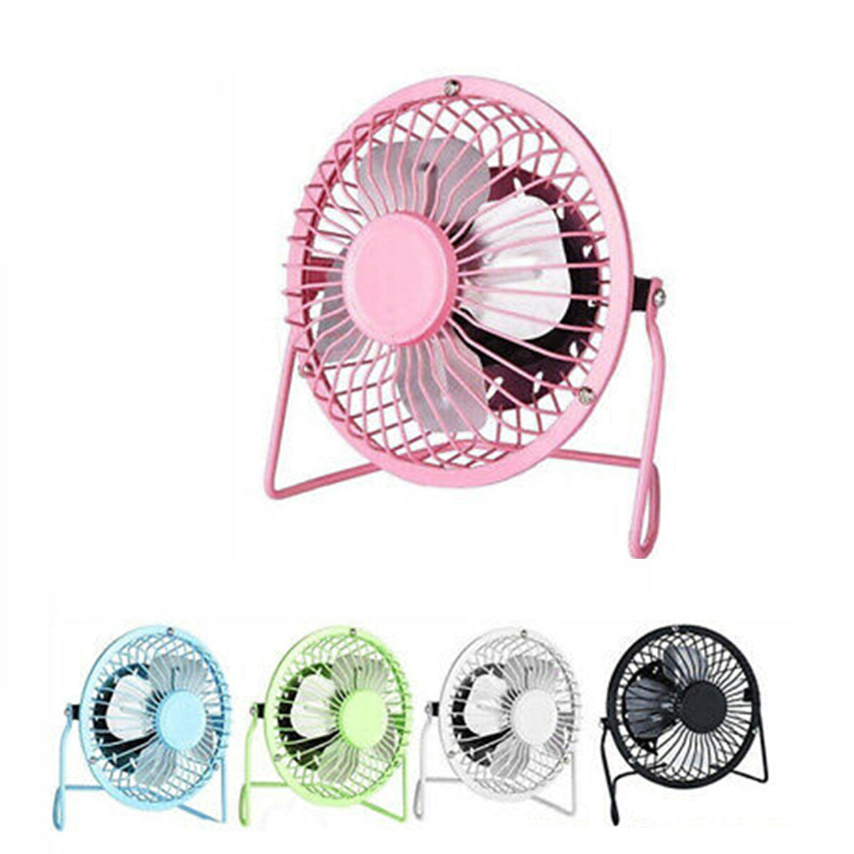 MINI VENTILATORE 4 PALE FAN USB IN METALLO INTERRUTTORE PER PC  13 CM