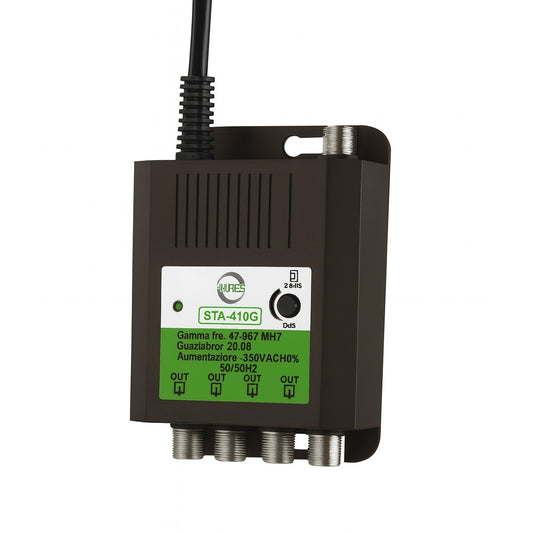 AMPLIFICATEUR SÉPARATEUR SIGNAL TV VIDÉO SIGNAL ANTENNE IN-OUT CATV 4 SORTIES