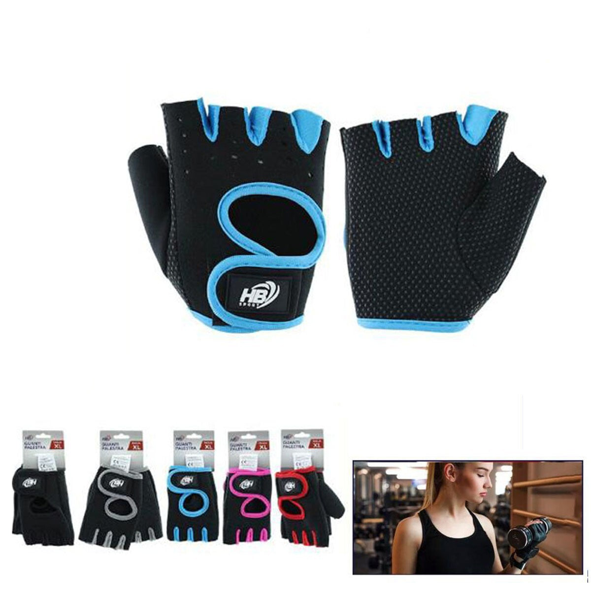 GUANTI ANTISCIVOLO PALSTRA SPORT GUANTO FITNESS MEZZO DITA TAGLIA XL 90111