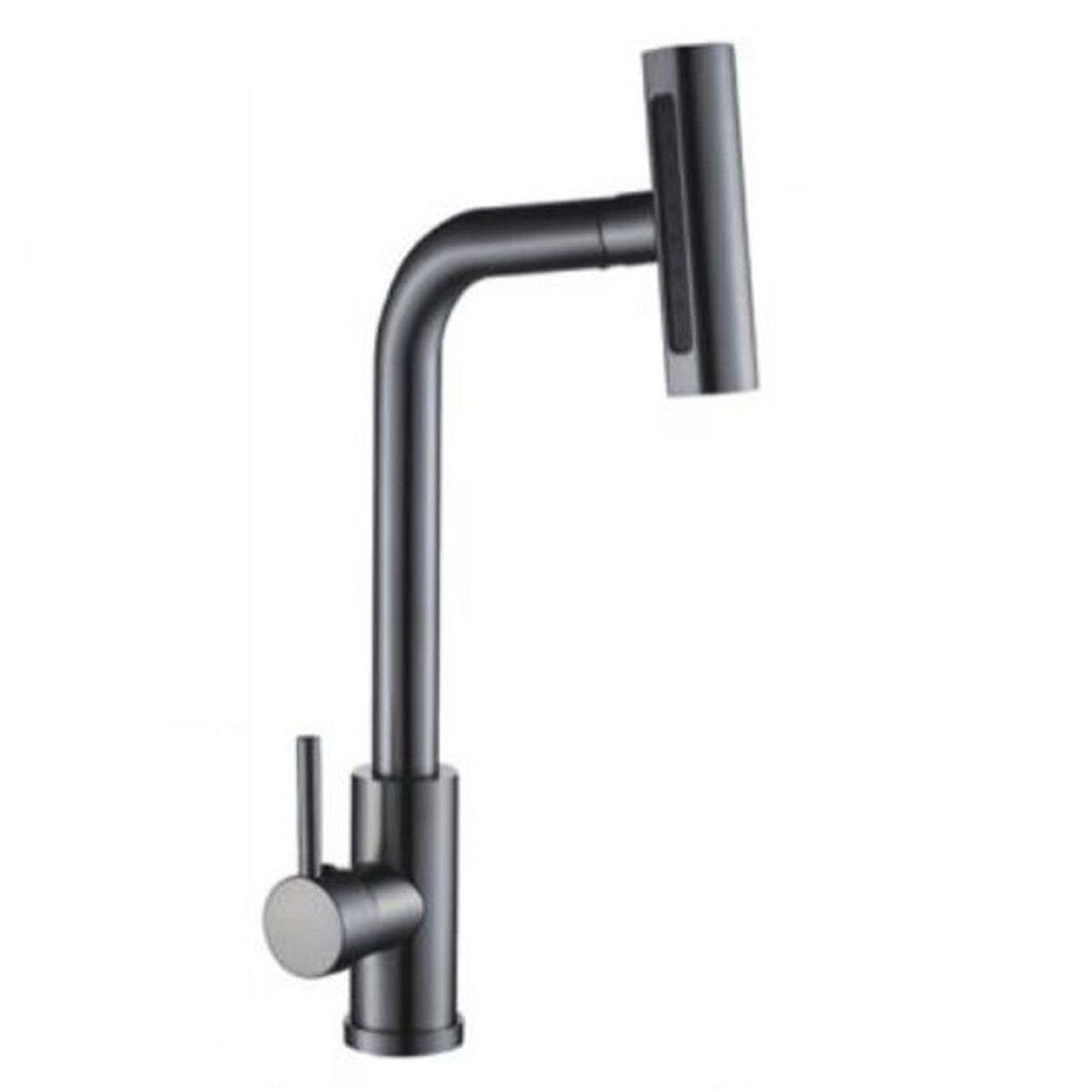 RUBINETTO LAVELLO CUCINA CANNA ALTA MODERNO NERO MISCELATORE LAVANDINO 1617
