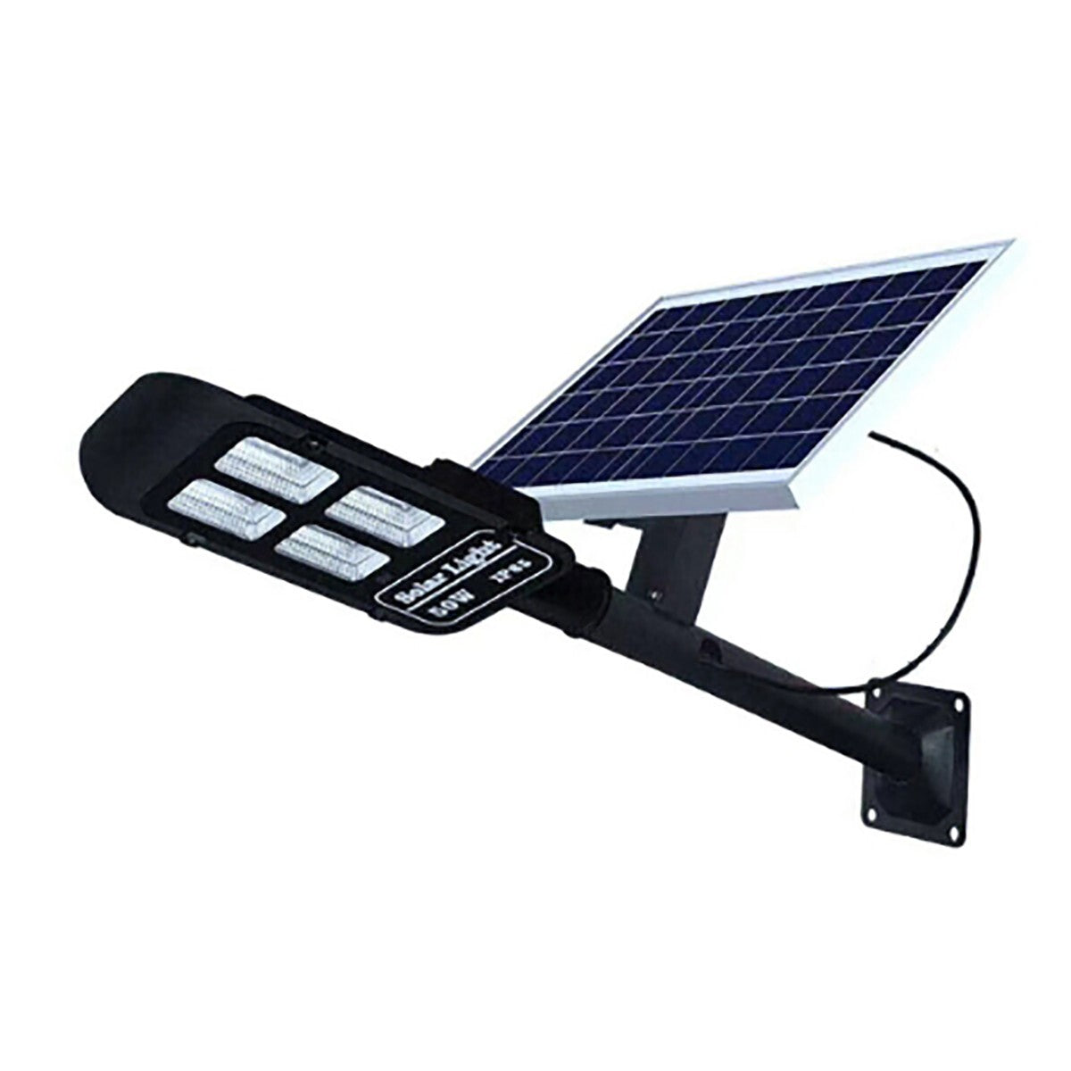 LUMINAIRE RUE LED 50W PANNEAU SOLAIRE LUMIÈRE EXTÉRIEURE IP65 TÉLÉCOMMANDE POTEAU