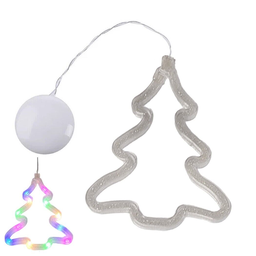 ALBERO NATALE LUMINOSO LED LUCE RGB PORTA FINESTRA VENTOSA ADDOBBI