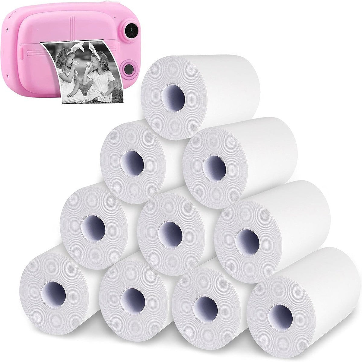 SET 10 ROTOLI CARTA TERMICA 57X25 MM PER MINI STAMPANTE ADESIVA ROTOLO FOTO