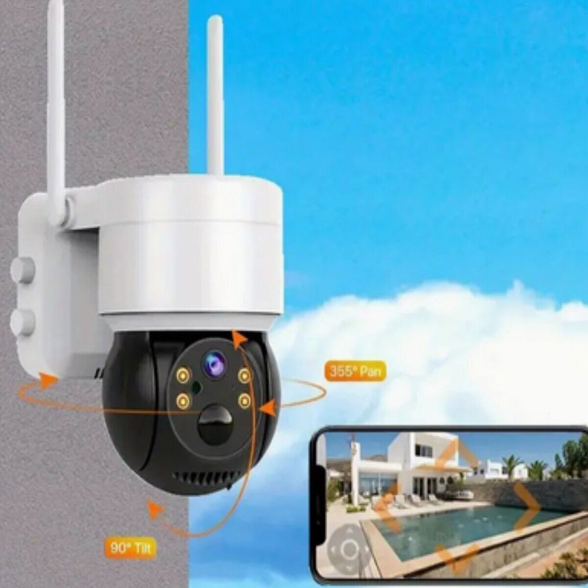 TELECAMERA VIDEOSORVEGLIANZA PANNELLO SOLARE WIFI SICUREZZA ALLARME JT-8258T