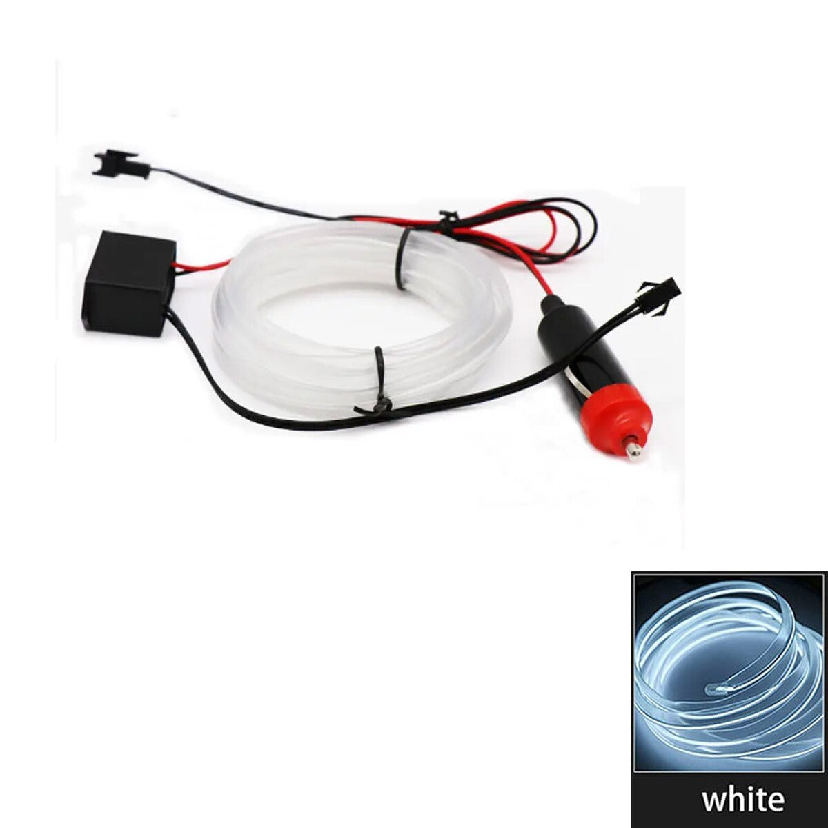 STRISCIA INTERNI LUCE AUTO FIBRA OTTICA 12V DECORAZIONE 3MT BIANCO FREDDO 03034
