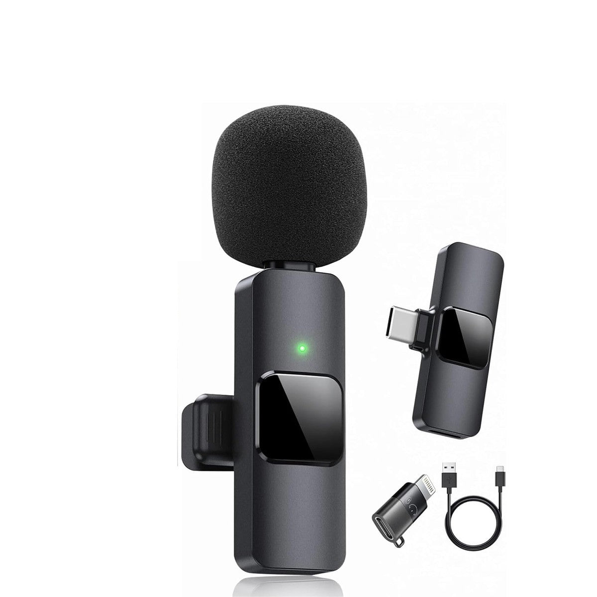MINI MICROFONO LAVALIER SENZA FILI TYPE C LIGHTNING VIDEO REGISTRA AUDIO AS05741