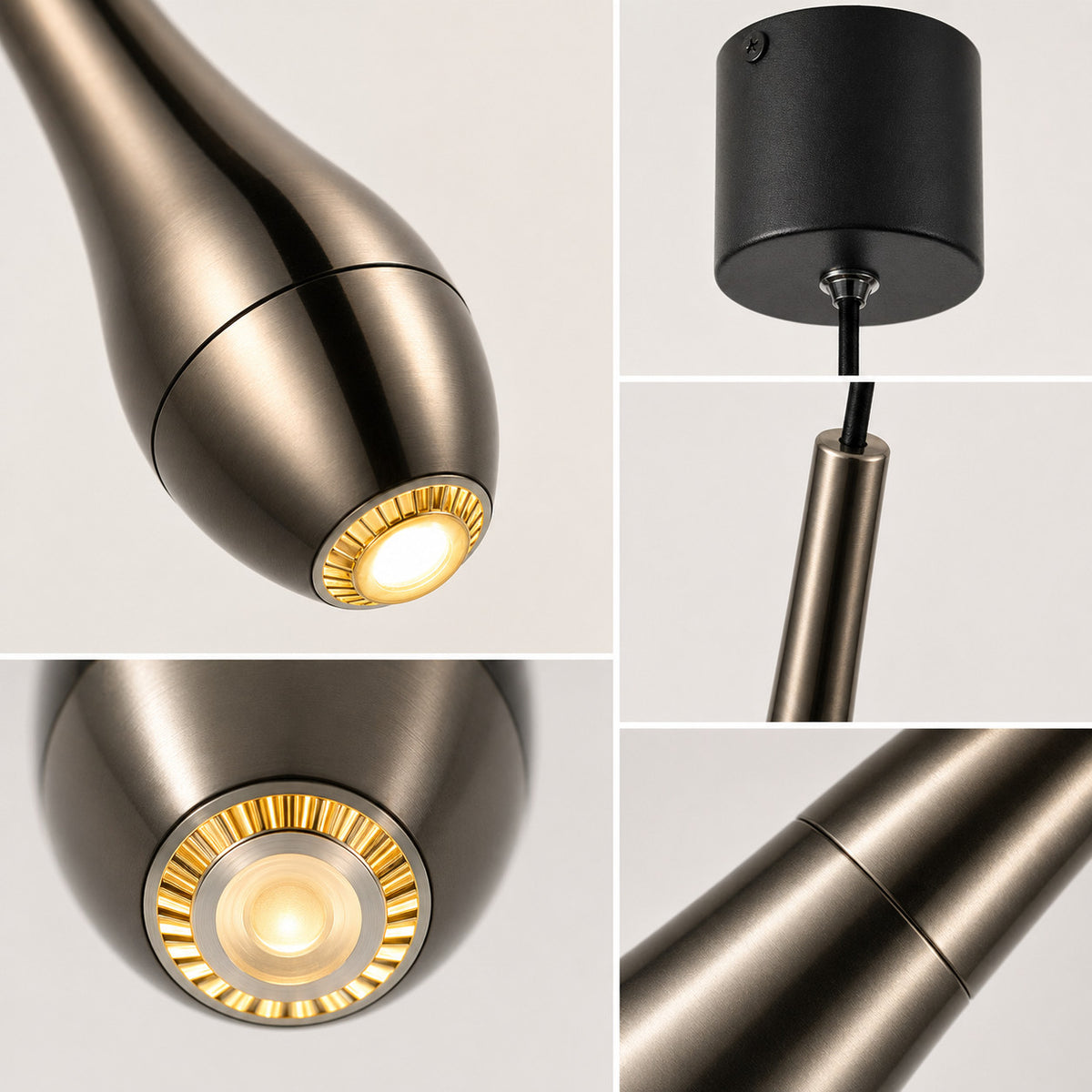 LAMPADARIO LED A SOSPENSIONE MODERNO SLIM NERO 6W DIMMERABILE CCT LP028