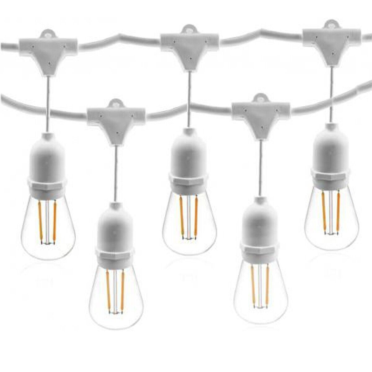 CATENARIA LUCI 5MT E 10 PORTALAMPADE E27 BIANCA ALLUNGABILE IP54 INTERNO ESTERNO