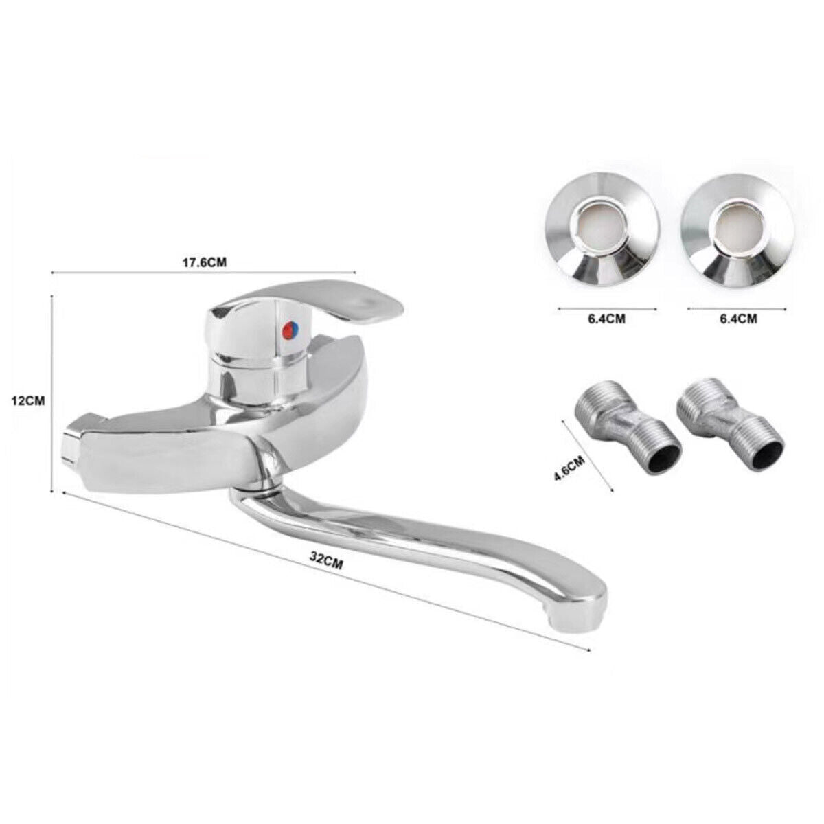RUBINETTO MISCELATORE CROMATO CASA BAGNO VASCA COMPLETO DI KIT MONTAGGIO JH-8063