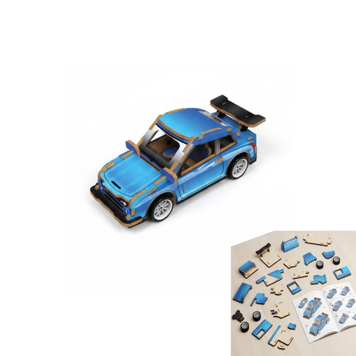 PUZZLE 3D AUTO SPORTIVA LEGNO 22PZ GIOCO COSTRUZIONI BAMBINI MODELLISMO 32381