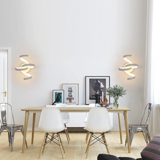APPLIQUE LAMPADA INTERNO MODERNA PARETE MURO SPIRALE 15W LUCE NATURALE ST-004