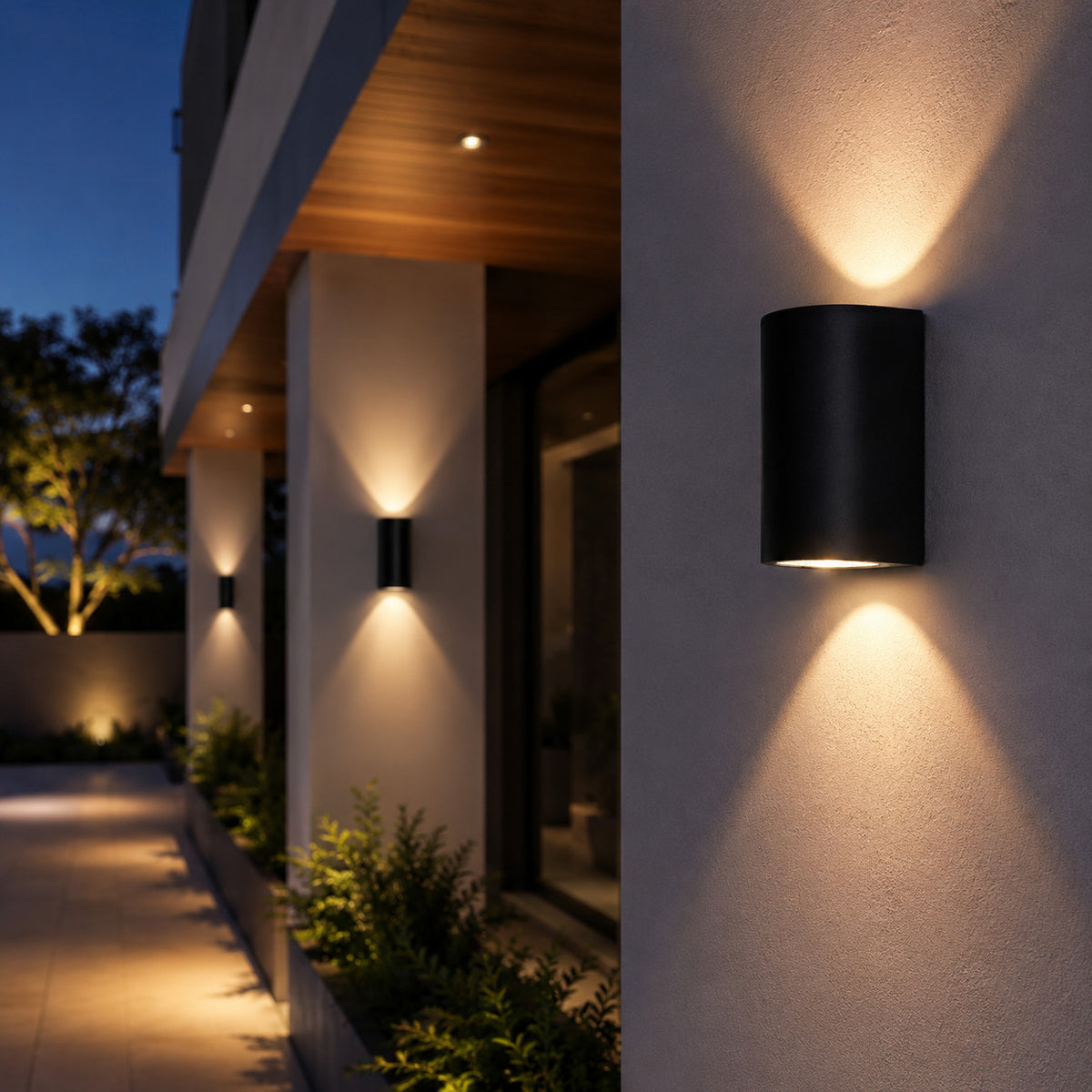 APPLIQUE LED 10W ESTERNO LAMPADA PARETE NERO IP65 3000K 4000K 6000K ET-31690