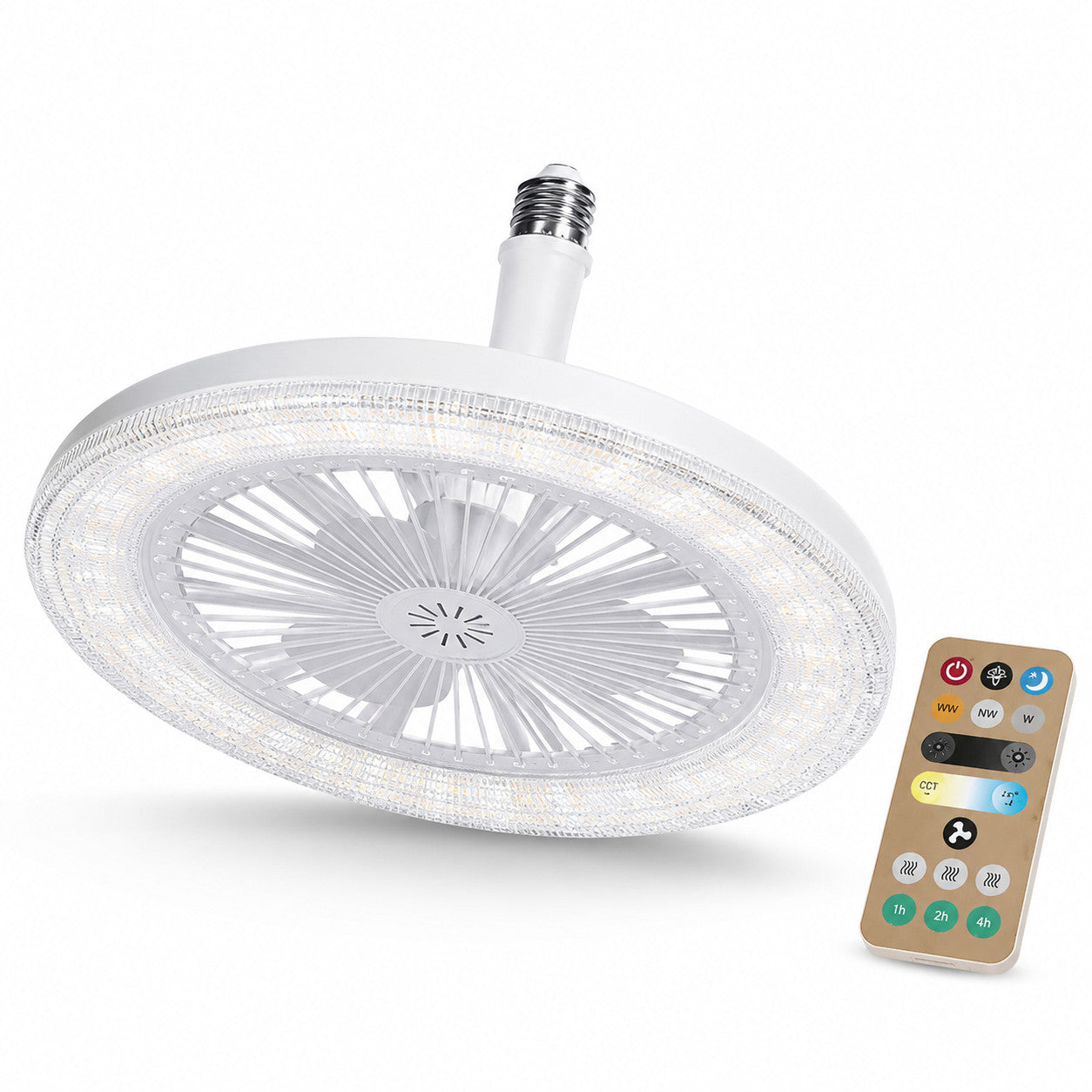 VENTILATEUR DE PLAFOND 30W LED DIMMABLE TÉLÉCOMMANDE E27 USAGE DOMESTIQUE AS-07052