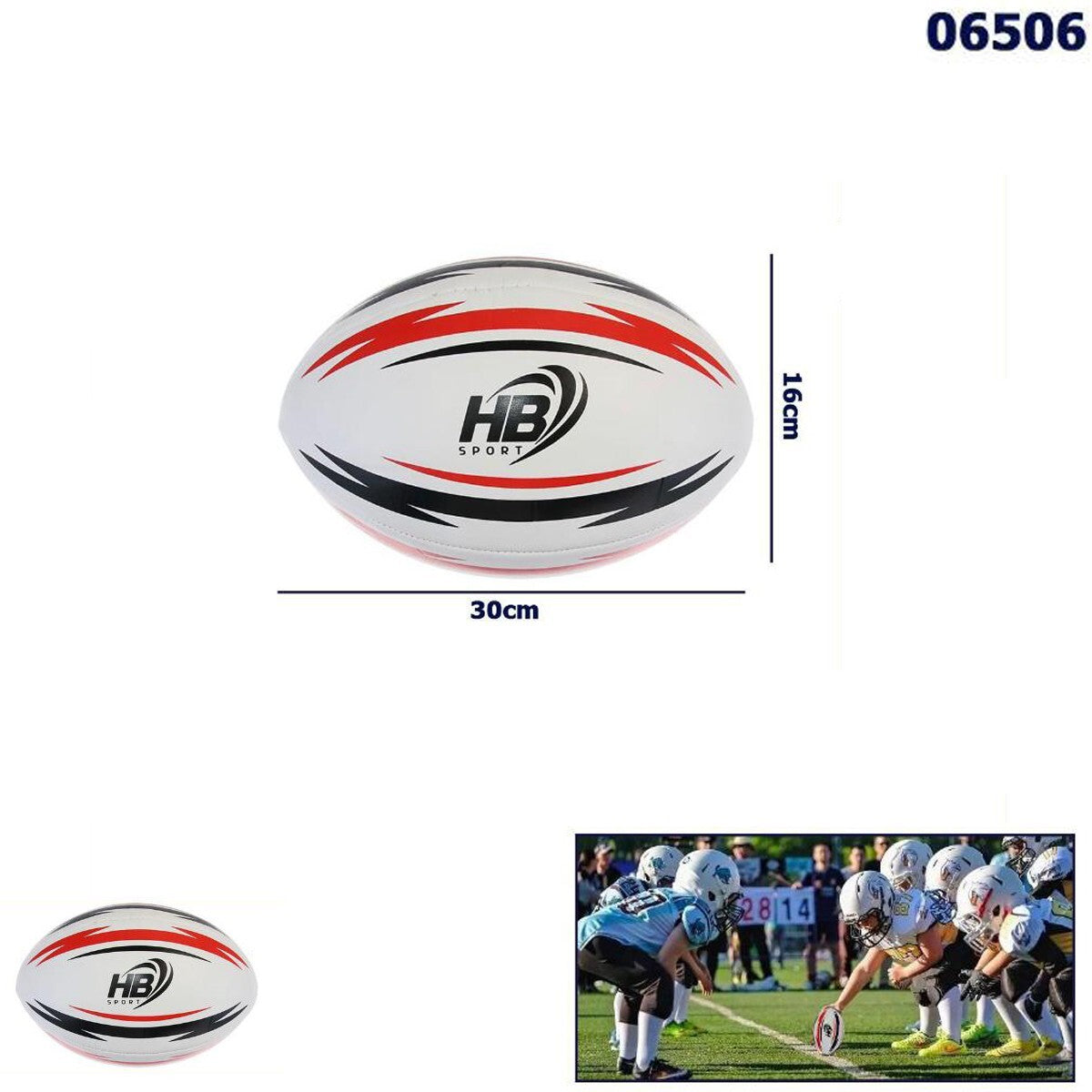PALLA DA RUGBY PALLONE FOOTBALL AMERICANO NFL PESO E MISURA UFFICIALE 16x30 CM