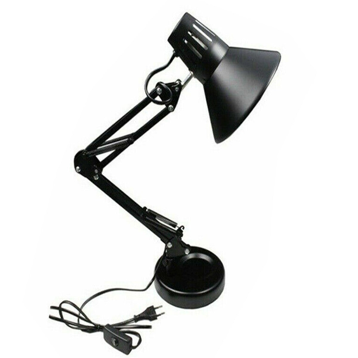 LAMPE ESTHÉTICIENNE ARTICULÉE ORIENTABLE E27 BASE DE BUREAU DE TABLE NOIRE TD-101
