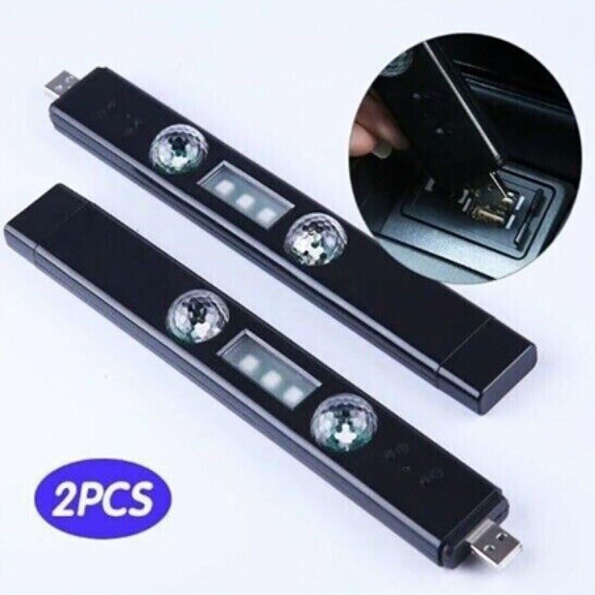 2 BARRE LED AUTO LUCE RGB INTERNI STELLE USB SENZA FILI ADESIVA CON TELECOMANDO