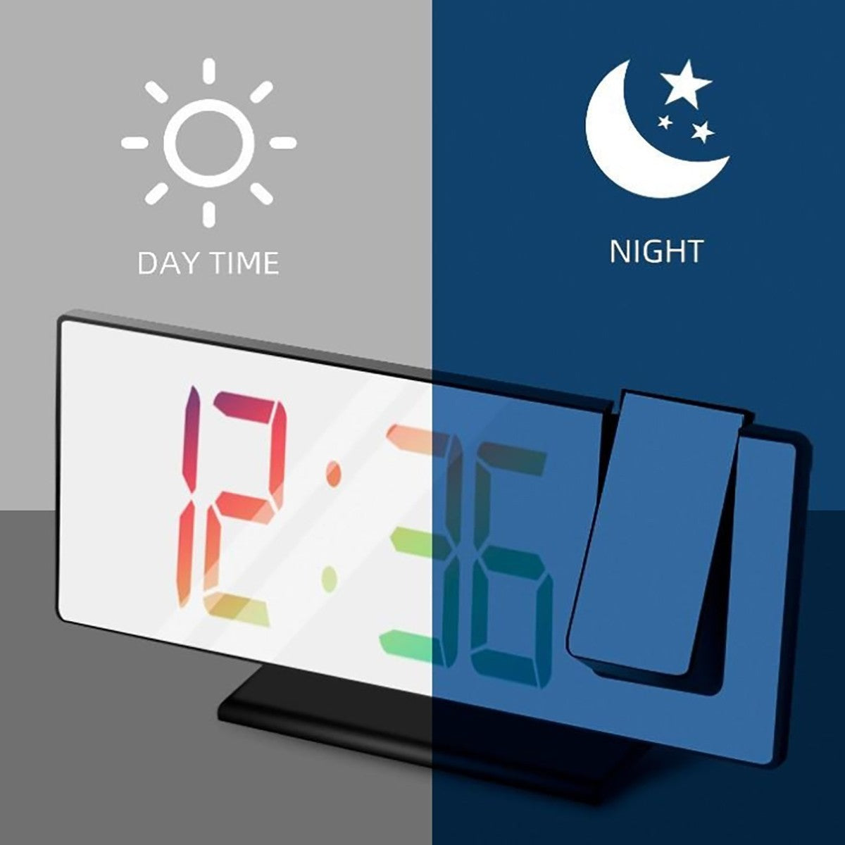 OROLOGIO PROIETTORE SPECCHIATO LED SVEGLIA DISPLAY LCD ELETTRICO DIGITALE ORARIO