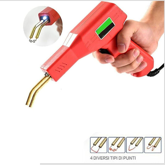 PISTOLA SALDATORE PLASTICA RIPARAZIONE PARAURTI AUTO 50W 4 TIPI DI PUNTE