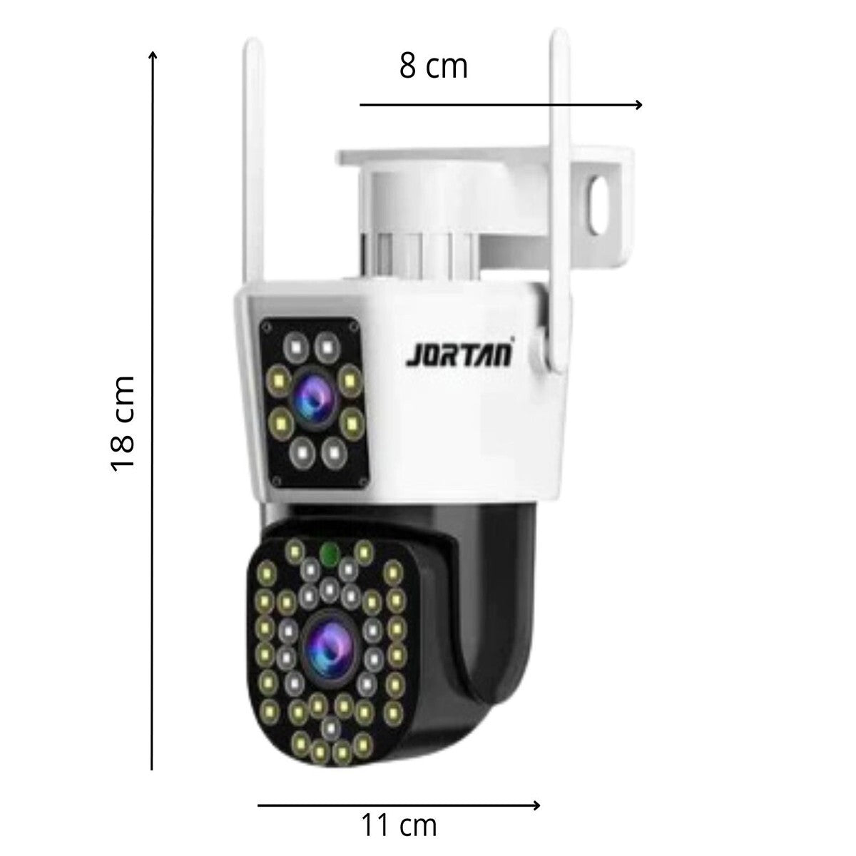 CAMÉRA DE SURVEILLANCE WIFI DOUBLE OBJECTIF LED 3.6MM 2 ANTENNES JT-8293QJ