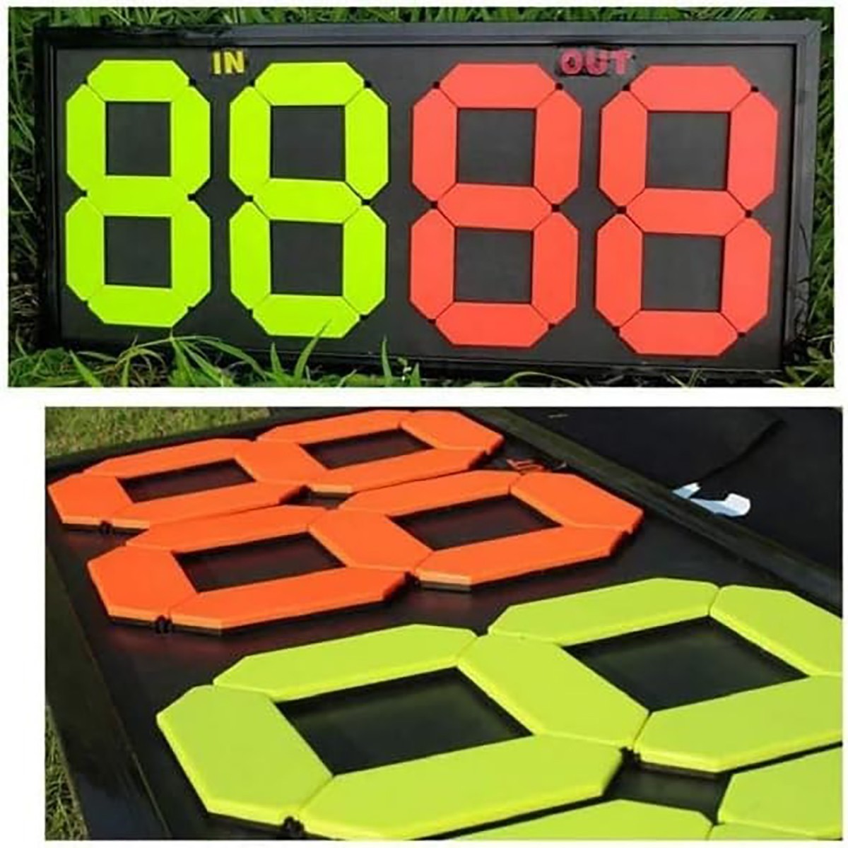PANNEAU D'AFFICHAGE FOOTBALL SPORTIF SUBSTITUTIONS CHANGEMENTS TABLE ARBITRE 4 CHIFFRES RECTO/VERSO