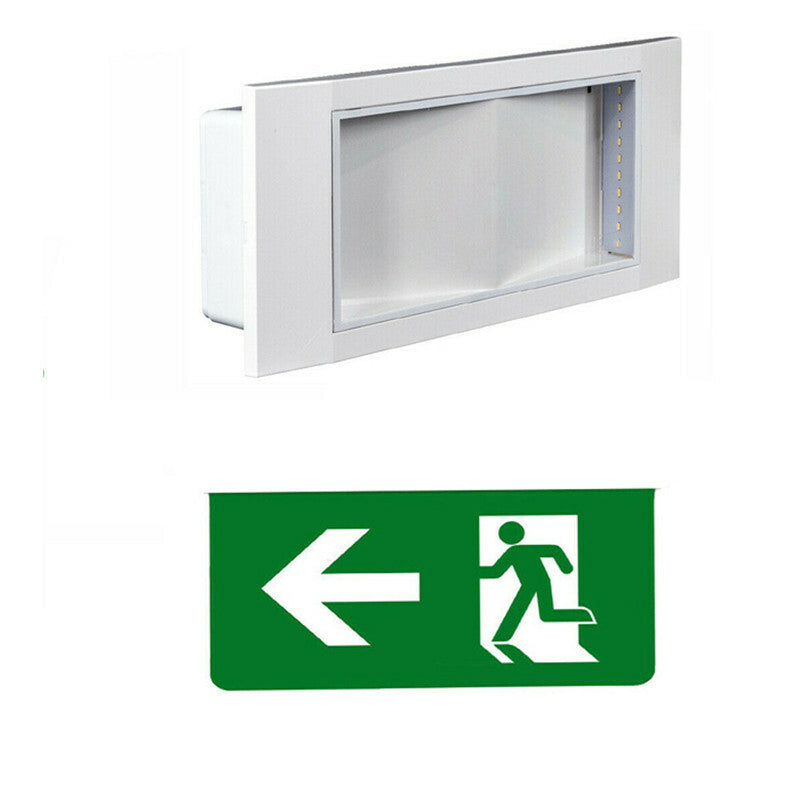 LAMPE SORTIE SECOURS INDICATIONS FLÈCHE GAUCHE LED SÉCURITÉ LUMIÈRE BLANCHE