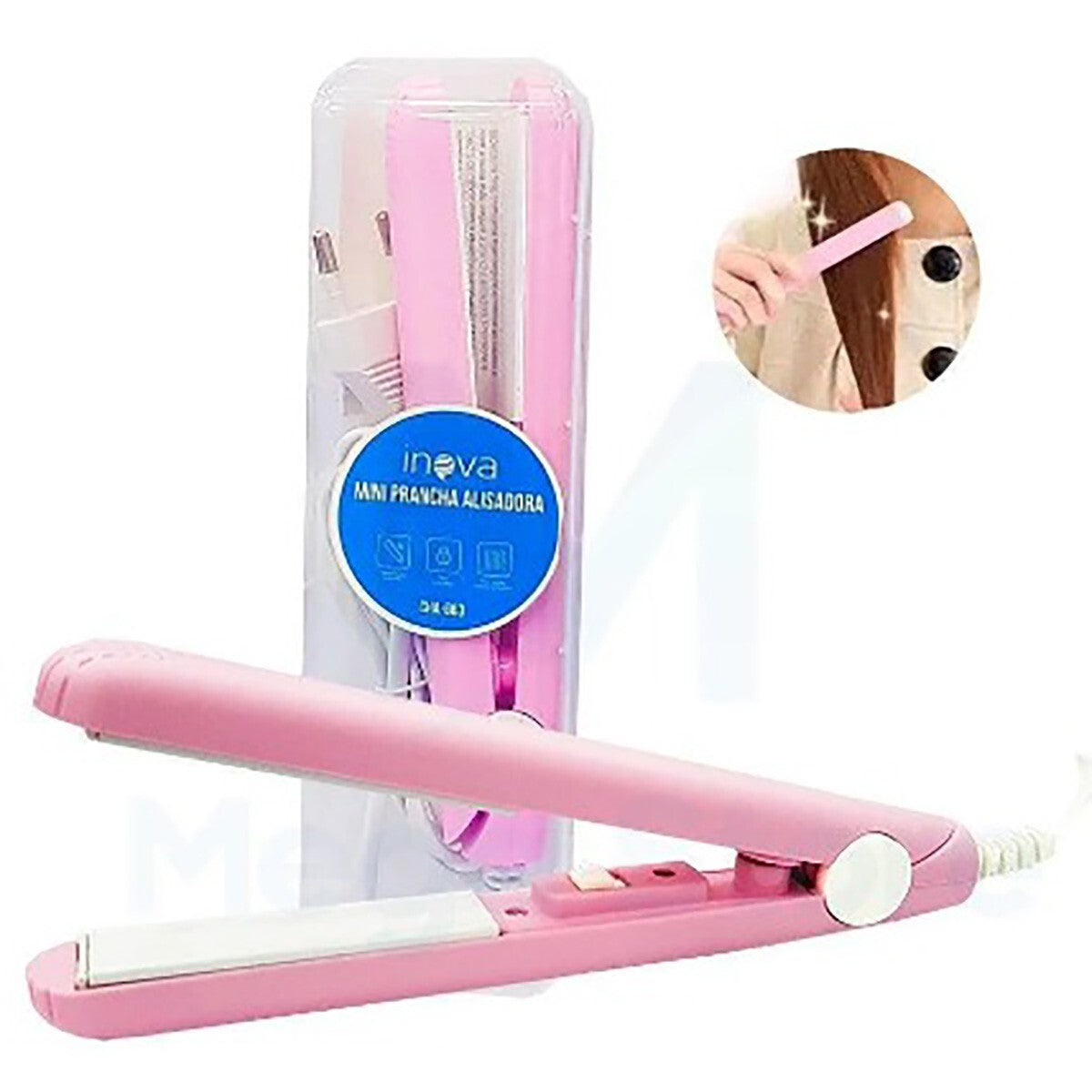 MINI PIASTRA CAPELLI LISCI CERAMICA PORTATILE DA VIAGGIO CONTENITORE SN-228