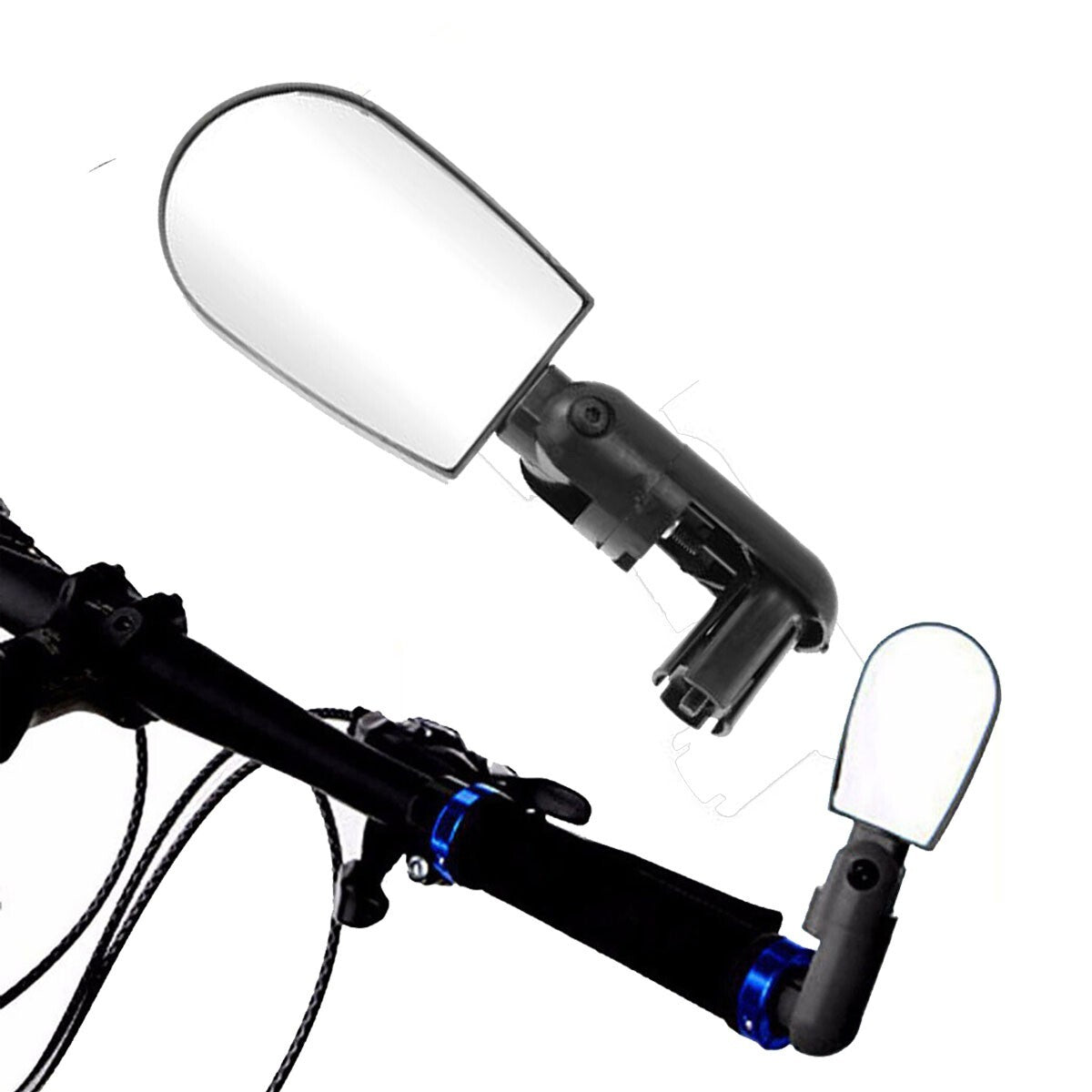 SPECCHIETTO SPECCHIO RETROVISORE PER BICI BICICLETTA ATTACCO MANUBRIO REGOLABILE