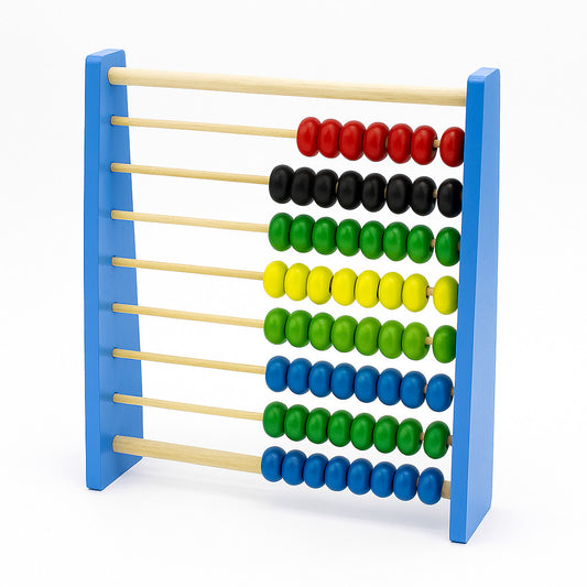 JEU ÉDUCATIF ABAQUE EN BOIS COLORÉ ENFANTS APPRENTISSAGE 17X20CM 53566