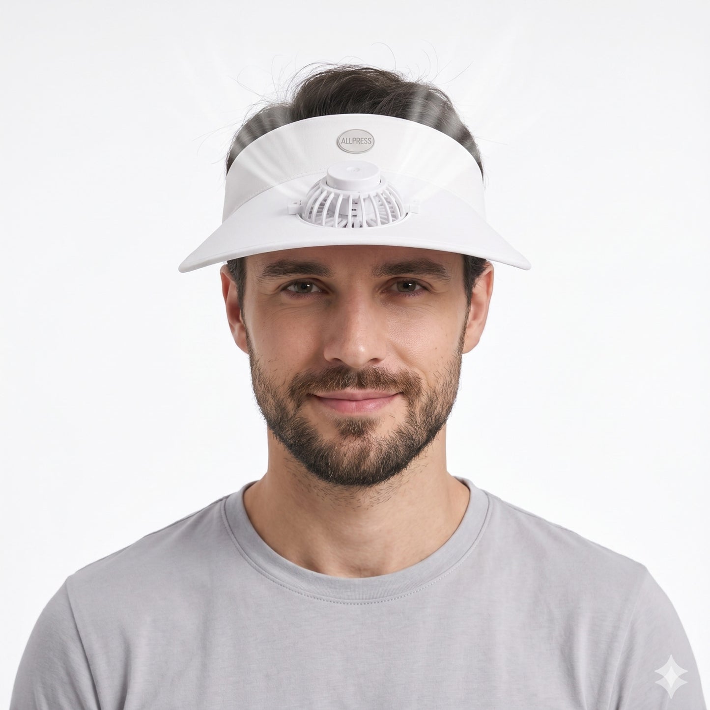 CAPPELLO CON VISIERA E VENTILATORE RICARICABILE 3 VELOCITÀ USB-C 400mAh ESTATE