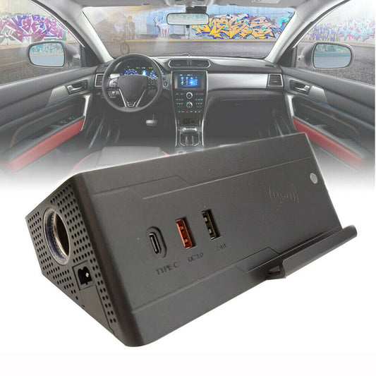PRISE MULTIPLE CHARGEUR DE VOITURE ALLUME-CIGARE USB SANS FIL STATION DE CHARGE