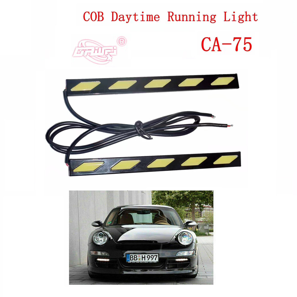 2 BANDES LED DRL JOUR POSITION 12V VOITURE ANTIBROUILLARD 17CM 6000K BANDE CA75