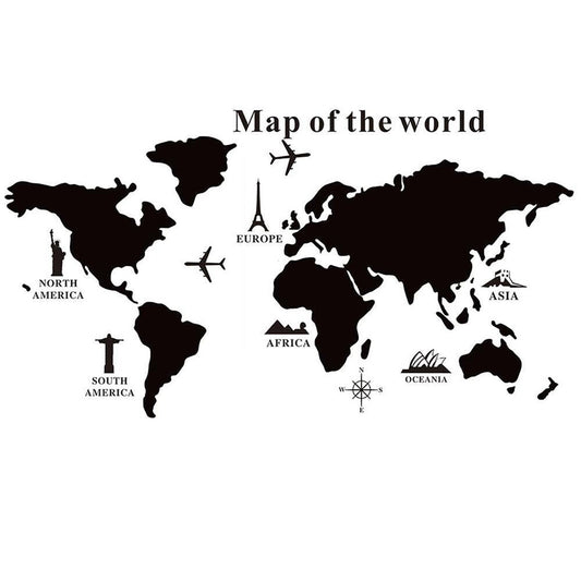 TABLEAU D'AFFICHAGE PUZZLE CARTE DU MONDE GLOBE 102 CM PVC AUTOCOLLANT MURAL + CRAIES