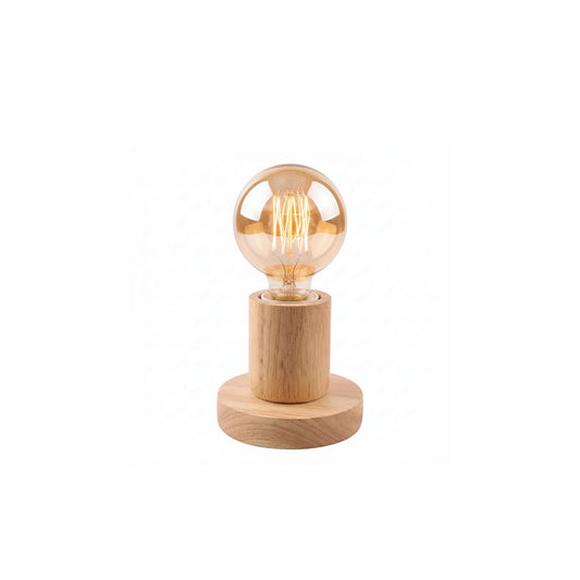 LAMPE DE TABLE BOIS E27 BASE CYLINDRIQUE DESIGN MINIMALISTE MODERNE TD-324