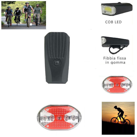LUMIÈRE AVANT ARRIÈRE LED COB BATTERIE VÉLO CYCLISME BICYCLETTE BLANC TE-B0321