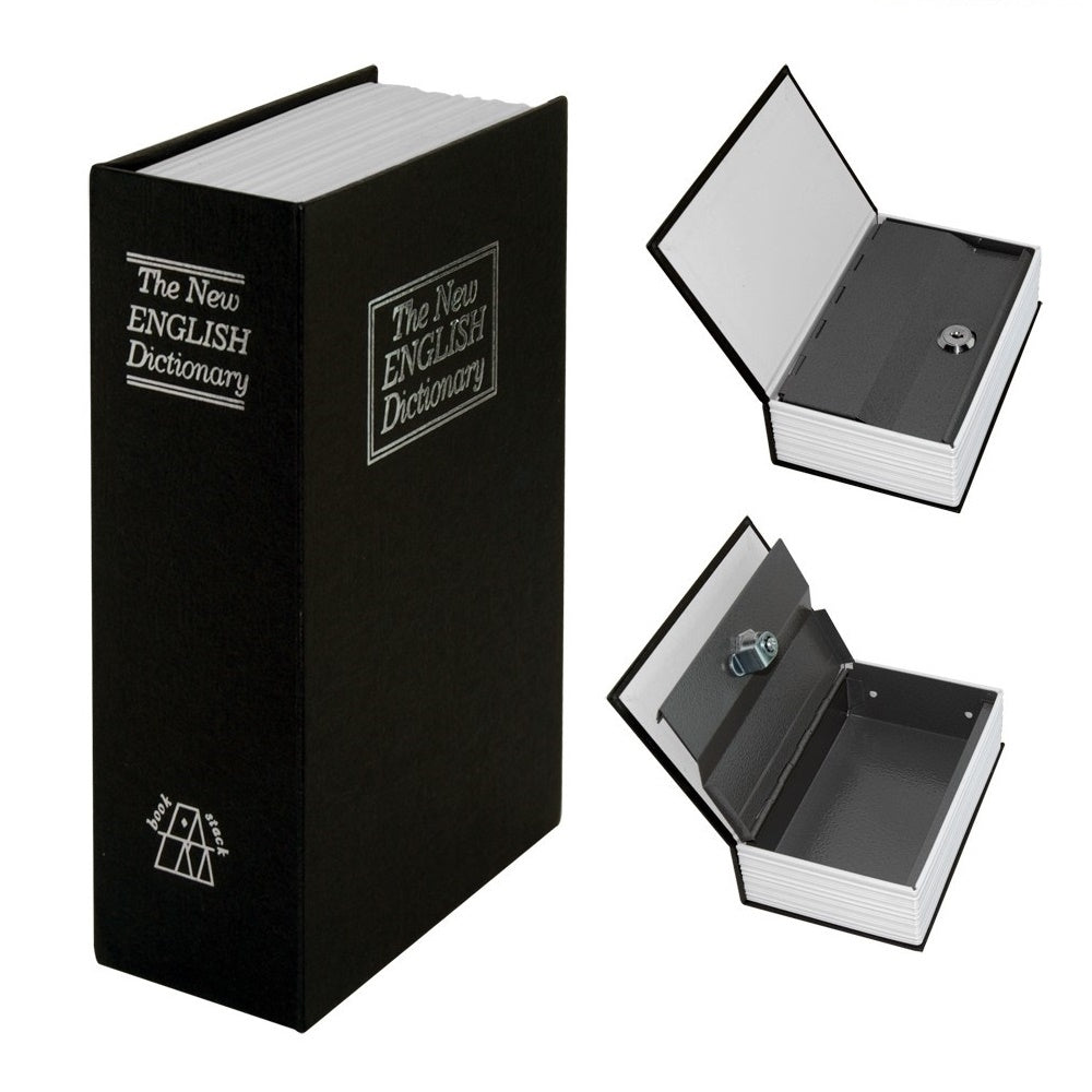 COFFRE-FORT DE SÛRETÉ PORTE-VALEURS LIVRE PORTE-MONNAIE CLÉ MÉTAL 265x200x65 mm