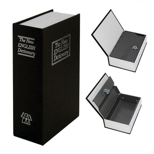 COFFRE-FORT DE SÛRETÉ PORTE-VALEURS LIVRE PORTE-MONNAIE CLÉ MÉTAL 265x200x65 mm