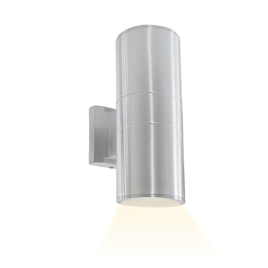 APPLIQUE DA PARETE LED LAMPADA ESTERNO DESIGN MODERNO ALLUMINIO ARGENTO SILVER