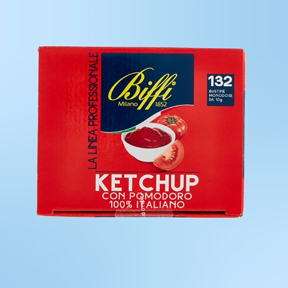 KETCHUP BIFFI 132 BUSTINE MONODOSE CON POMODORO 100% ITALIANO MONOPORZIONE 10GR