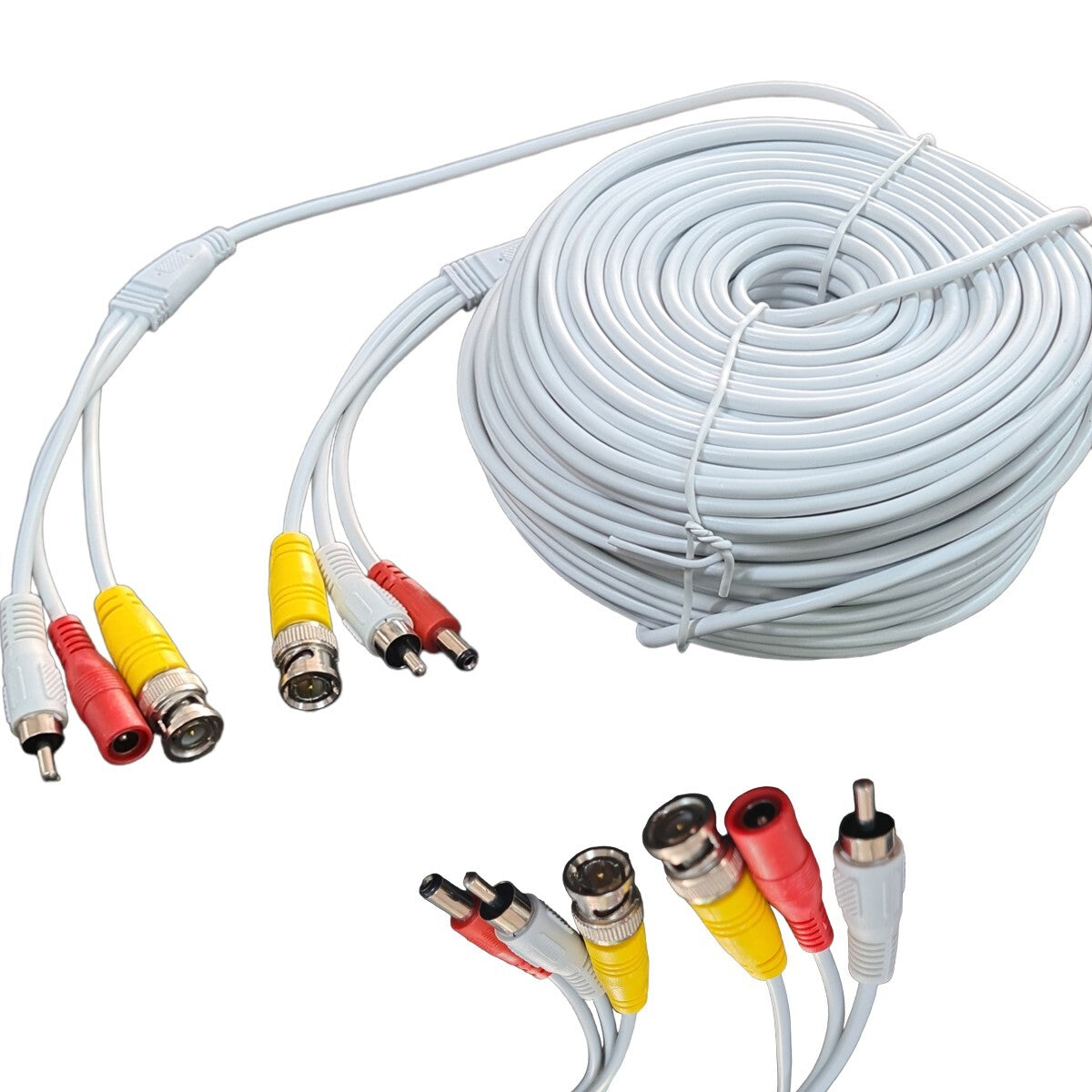 CÂBLE DE PROLONGEMENT POUR CAMÉRA DE VIDÉOSURVEILLANCE 20 MÈTRES BNC ALIMENTATION RCA